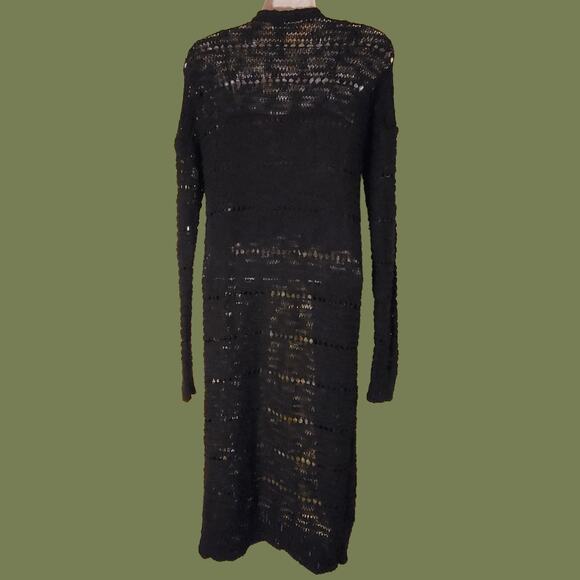 Mossimo Supply Co.  Black Loose Knit Open Duster Cardigan, Size Small - Picture 2 of 6